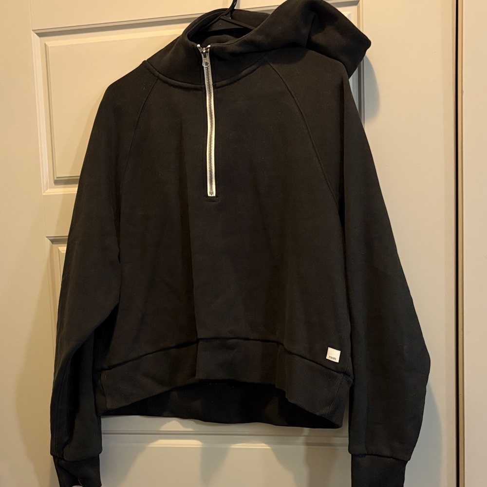 Vuori Black Half-Zip Hoodie Sweatshirt